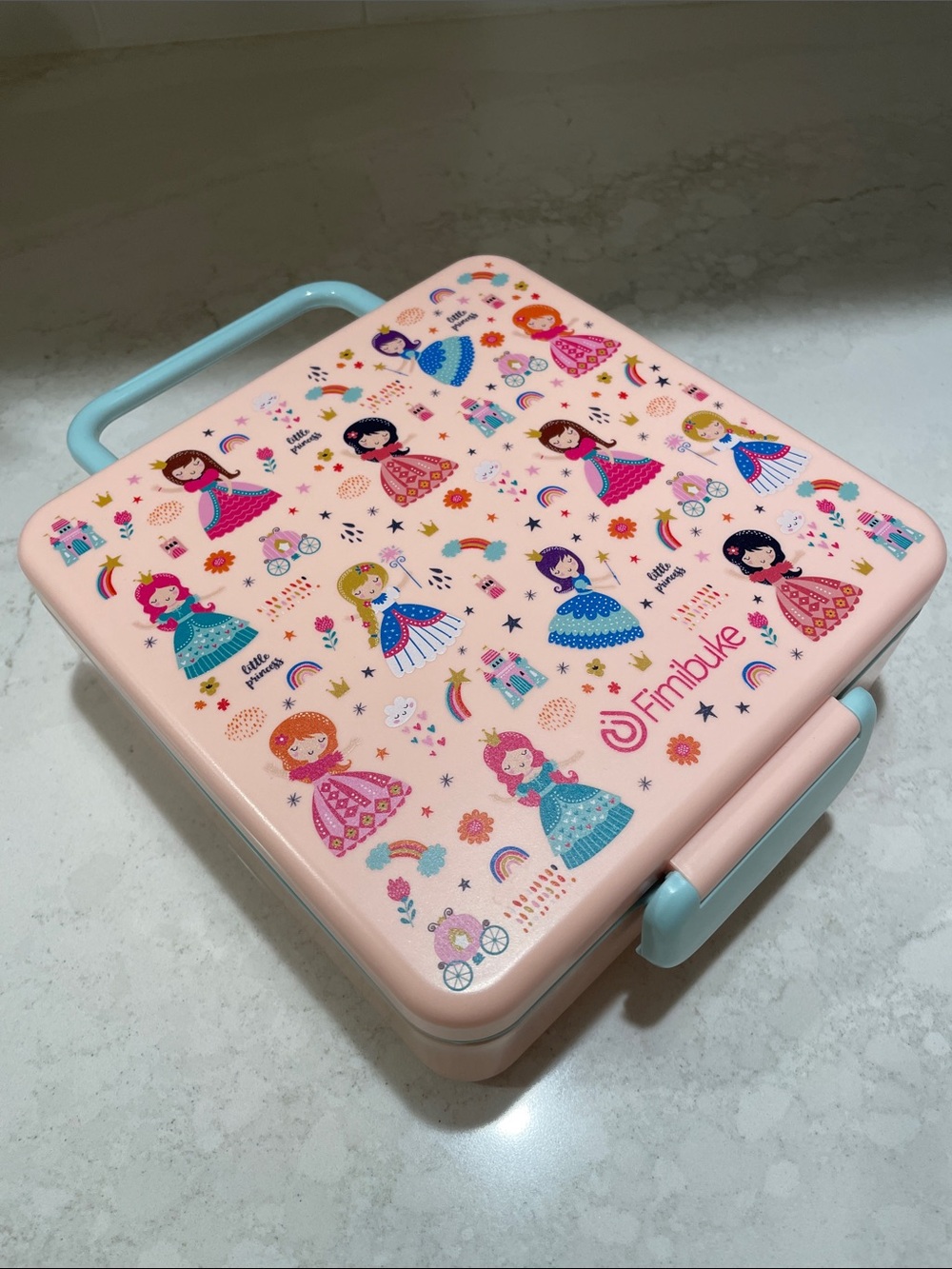 Fimibuke 41oz Bento Box Pink Princess 4 Compartments